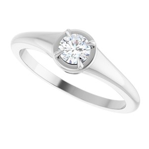 10K White Gold 4.1 mm Round Ring Mounting – image 8