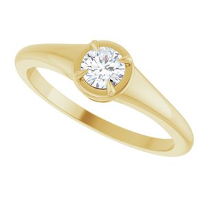 10K Yellow Gold 4.1 mm Round Ring Mounting – image 8
