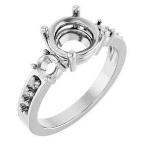 10K White Gold 8 mm Round Ring Mounting – image 2