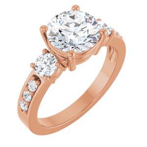 14K Rose Gold 8 mm Round Ring Mounting
