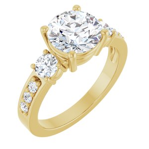 18K Yellow Gold 8 mm Round Ring Mounting