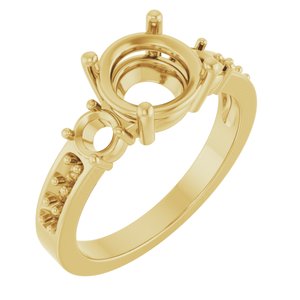 10K Yellow Gold 8 mm Round Ring Mounting – image 2