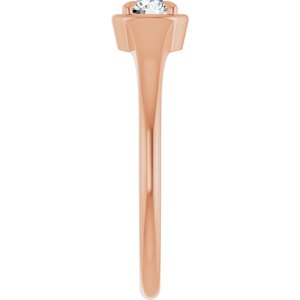 14K Rose Gold 4.1 mm Round Ring Mounting – image 7