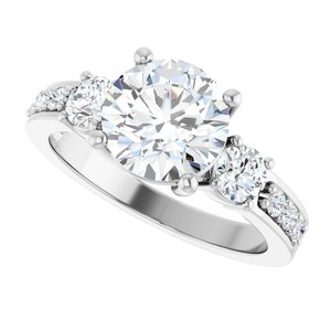 10K White Gold 8 mm Round Ring Mounting – image 8