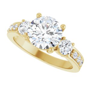 10K Yellow Gold 8 mm Round Ring Mounting – image 8