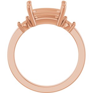 18K Rose Gold 10x7 mm Emerald Ring Mounting – image 4