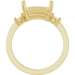 14K Yellow Gold 10x7 mm Emerald Ring Mounting – image 4