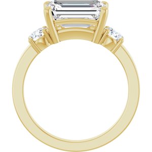 14K Yellow Gold 10x7 mm Emerald Ring Mounting – image 3
