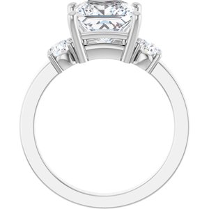 14K White Gold 7.5x7.5 mm Square Ring Mounting – image 3