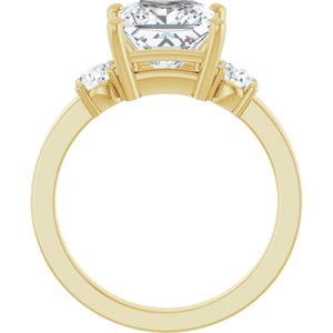 10K Yellow Gold 7.5x7.5 mm Square Ring Mounting – image 3