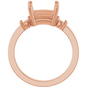 14K Rose Gold 7.5x7.5 mm Square Ring Mounting – image 4