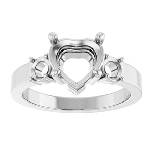 Continuum Sterling Silver 8x8 mm Heart Ring Mounting – image 6