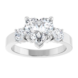 Sterling Silver 8x8 mm Heart Ring Mounting – image 5