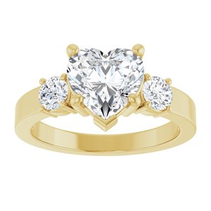 18K Yellow Gold 8x8 mm Heart Ring Mounting – image 5