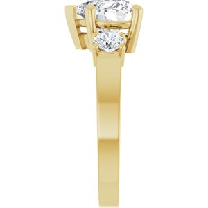 18K Yellow Gold 8x8 mm Heart Ring Mounting – image 7