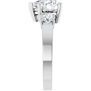 14K White Gold 8x8 mm Heart Ring Mounting – image 7