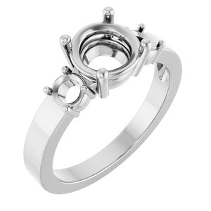Sterling Silver 7.4 mm Round Ring Mounting – image 2