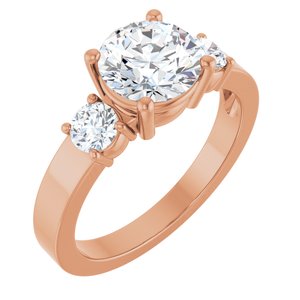 14K Rose Gold 7.4 mm Round Ring Mounting