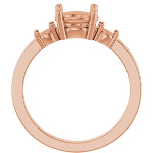 10K Rose Gold 7.4 mm Round Ring Mounting – image 4