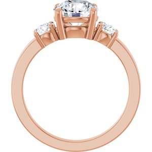 14K Rose Gold 7.4 mm Round Ring Mounting – image 3