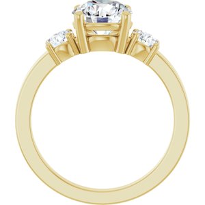 18K Yellow Gold 7.4 mm Round Ring Mounting – image 3