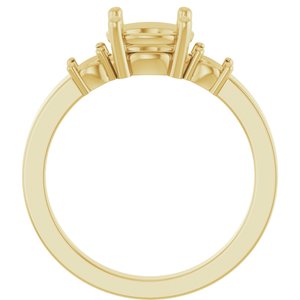 18K Yellow Gold 7.4 mm Round Ring Mounting – image 4