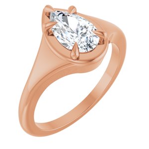 10K Rose Gold 9x5.5 mm Pear Ring Mounting