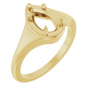 18K Yellow Gold 9x5.5 mm Pear Ring Mounting – image 2
