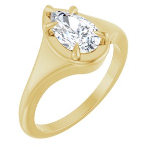 14K Yellow Gold 9x5.5 mm Pear Ring Mounting