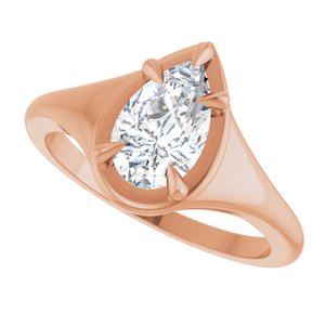 10K Rose Gold 9x5.5 mm Pear Ring Mounting – image 8