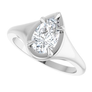 14K X1 White Gold 9x5.5 mm Pear Ring Mounting – image 8