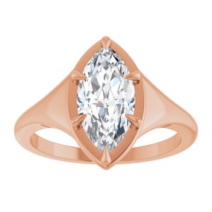 10K Rose Gold 12x6 mm Marquise Ring Mounting – image 5