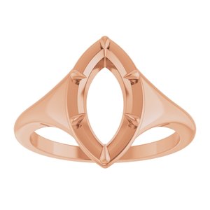 10K Rose Gold 12x6 mm Marquise Ring Mounting – image 6
