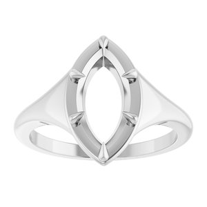 10K White Gold 12x6 mm Marquise Ring Mounting – image 6