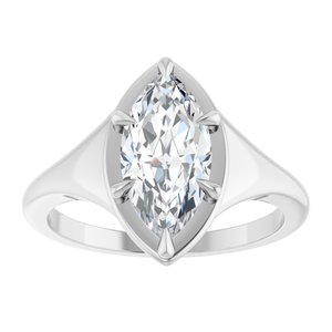 Platinum 12x6 mm Marquise Ring Mounting – image 5