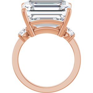 10K Rose Gold 15x13 mm Emerald Ring Mounting – image 3
