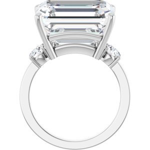14K X1 White Gold 15x13 mm Emerald Ring Mounting – image 3