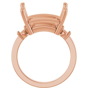 10K Rose Gold 15x13 mm Emerald Ring Mounting – image 4