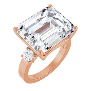10K Rose Gold 15x13 mm Emerald Ring Mounting