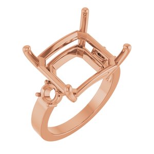 18K Rose Gold 15x13 mm Emerald Ring Mounting – image 2