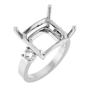 Sterling Silver 15x13 mm Emerald Ring Mounting – image 2
