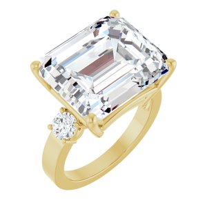 10K Yellow Gold 15x13 mm Emerald Ring Mounting
