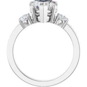 18K White Gold 8x8 mm Heart Ring Mounting – image 3