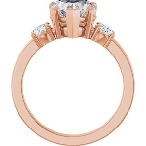 18K Rose Gold 8x8 mm Heart Ring Mounting – image 3