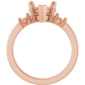 18K Rose Gold 8x8 mm Heart Ring Mounting – image 4