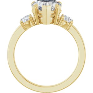 18K Yellow Gold 8x8 mm Heart Ring Mounting – image 3
