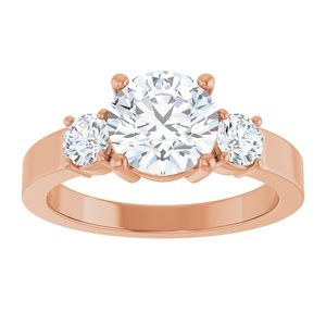 18K Rose Gold 7.4 mm Round Ring Mounting – image 5