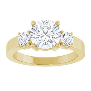 14K Yellow Gold 7.4 mm Round Ring Mounting – image 5