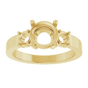 10K Yellow Gold 7.4 mm Round Ring Mounting – image 6