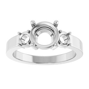 Sterling Silver 7.4 mm Round Ring Mounting – image 6